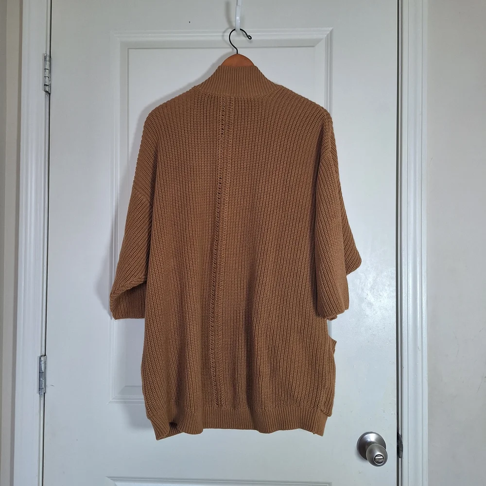 NWT Pact Organic Cotton Knit Camel Brown Sweater Cardigan Size M/L
